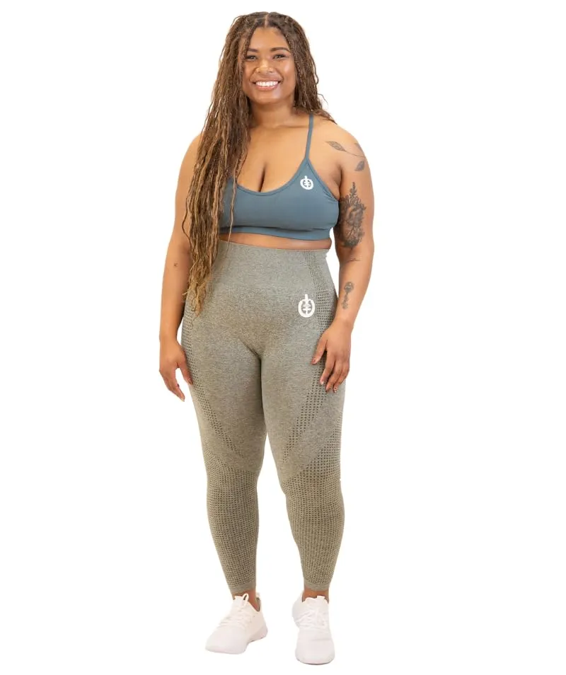 ICONI Women's Seamless High-Waisted Legging Olive Green Medium