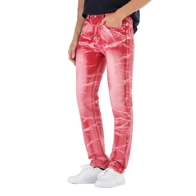 Individuality Men's Jeans Basic Mid Waist Jeans Straight Pants