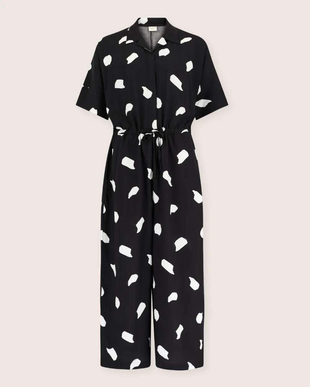 Iris Black Snow Blizzard Print Jumpsuit