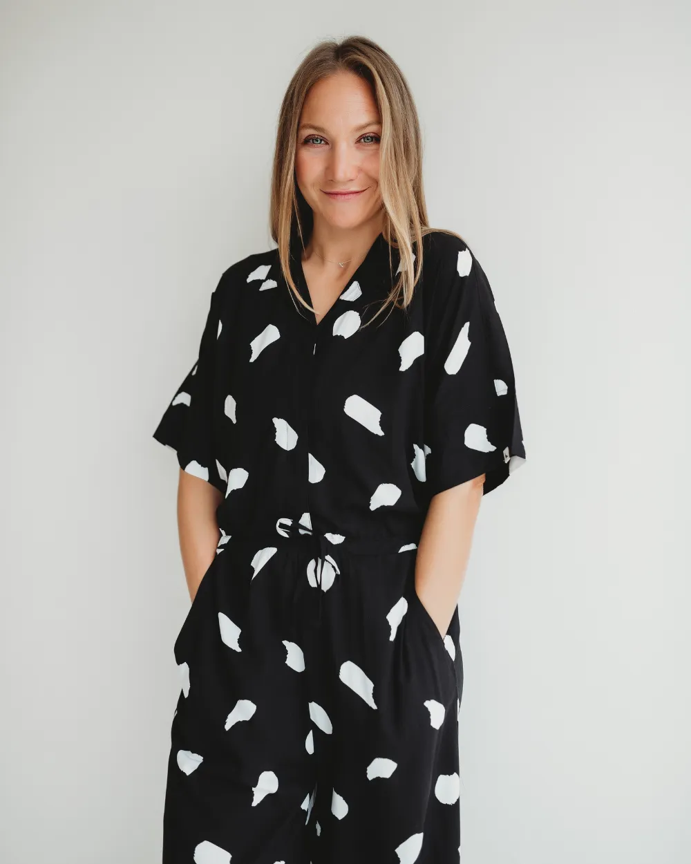 Iris Black Snow Blizzard Print Jumpsuit