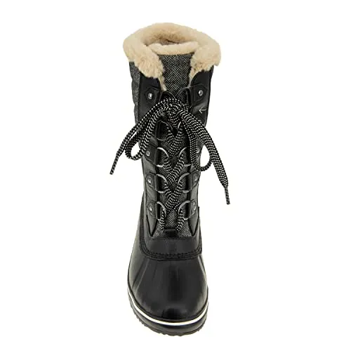JBU by Jambu Women's Siberia Water Resistant Snow Boot, Black Herringbone, 9