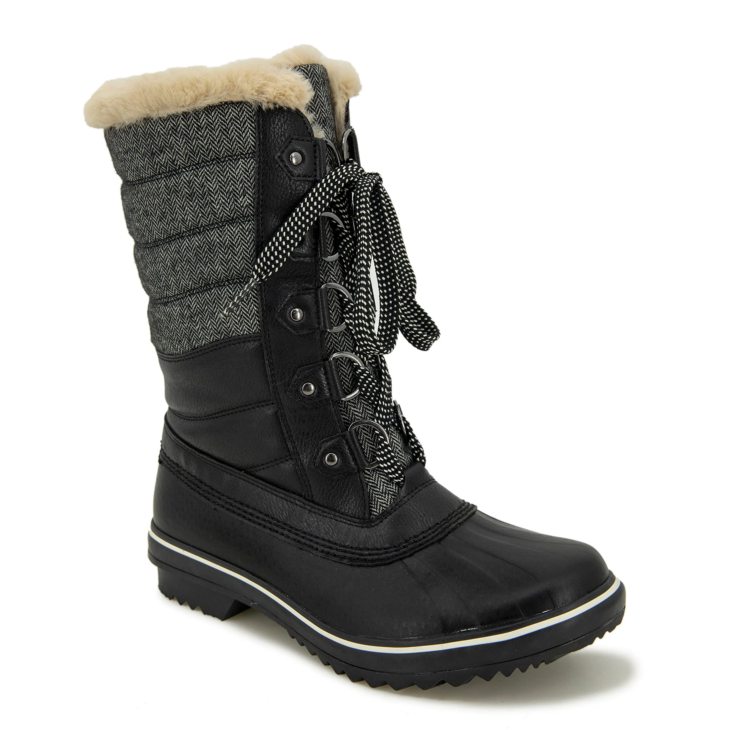 JBU by Jambu Women's Siberia Water Resistant Snow Boot, Black Herringbone, 9