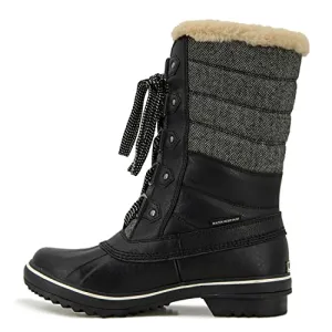 JBU by Jambu Women's Siberia Water Resistant Snow Boot, Black Herringbone, 9