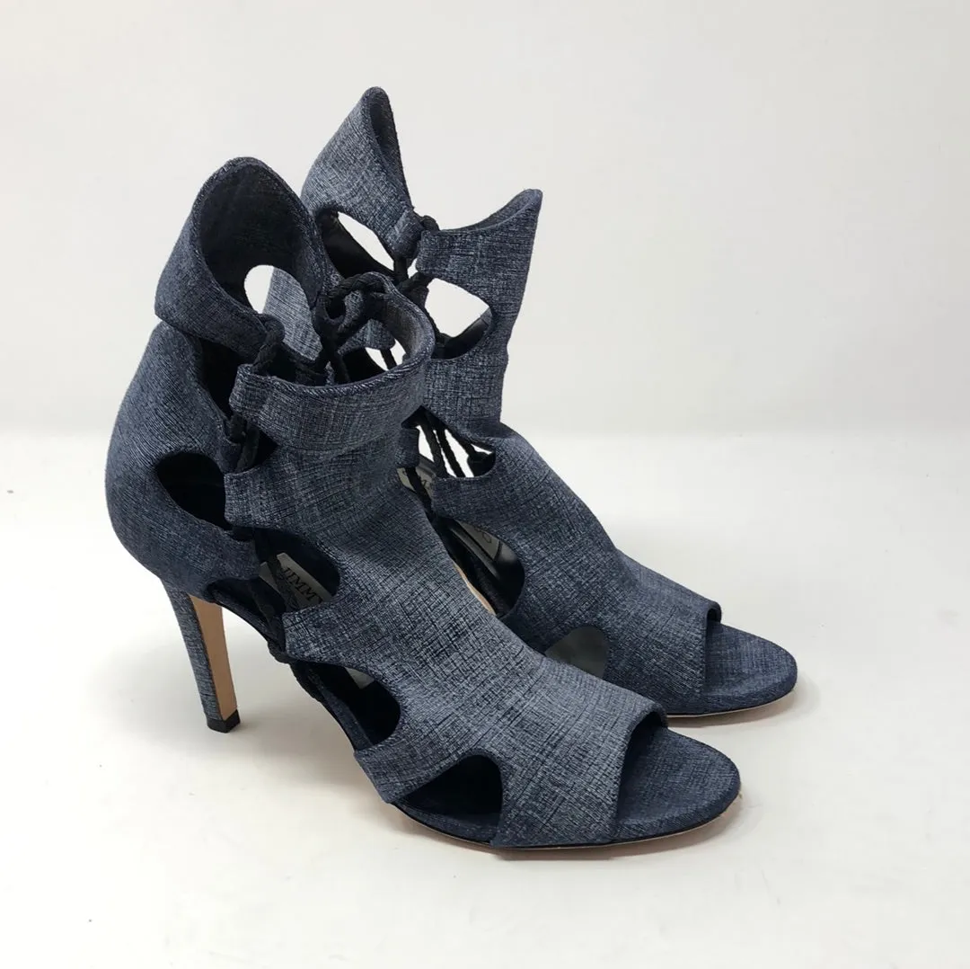 Jimmy Choo Light Indigo Denim Open side Sandal