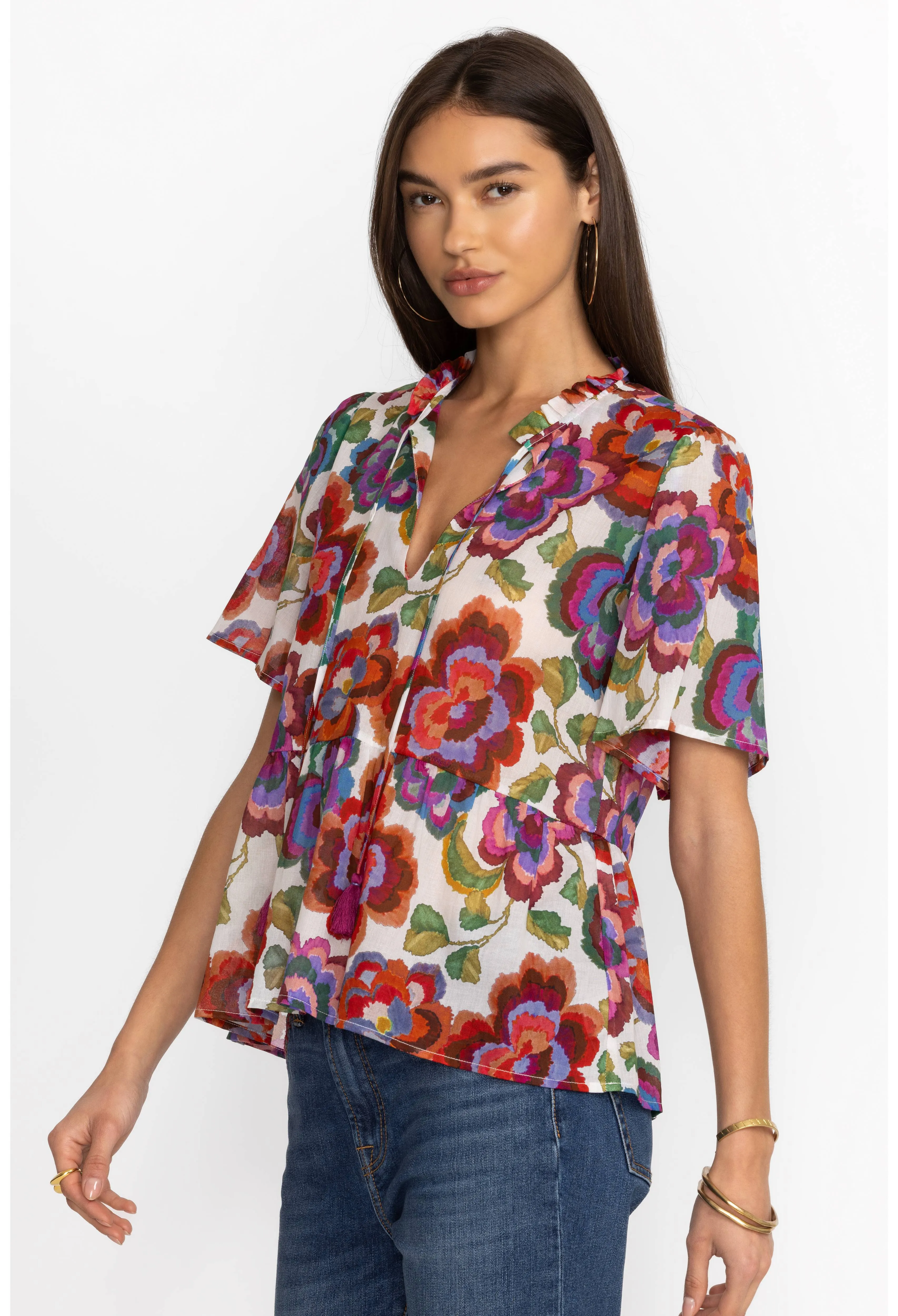 Johnny Was Calanthe High Low Empire Waist Top