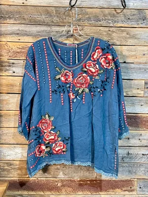 Johnny Was Giovanna Blouse - Blue