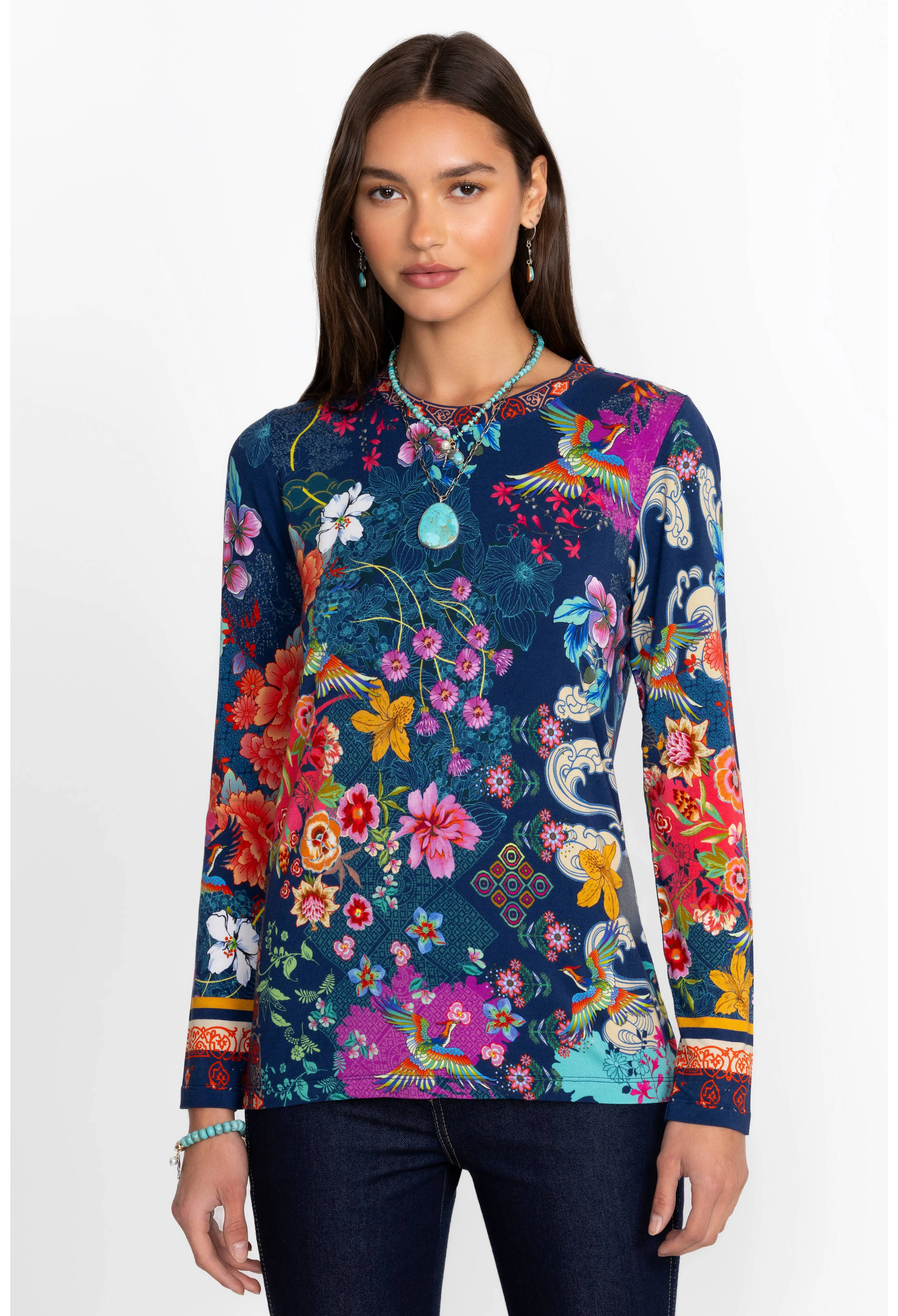 Johnny Was The Janie Favorite Long Sleeve Crew Neck