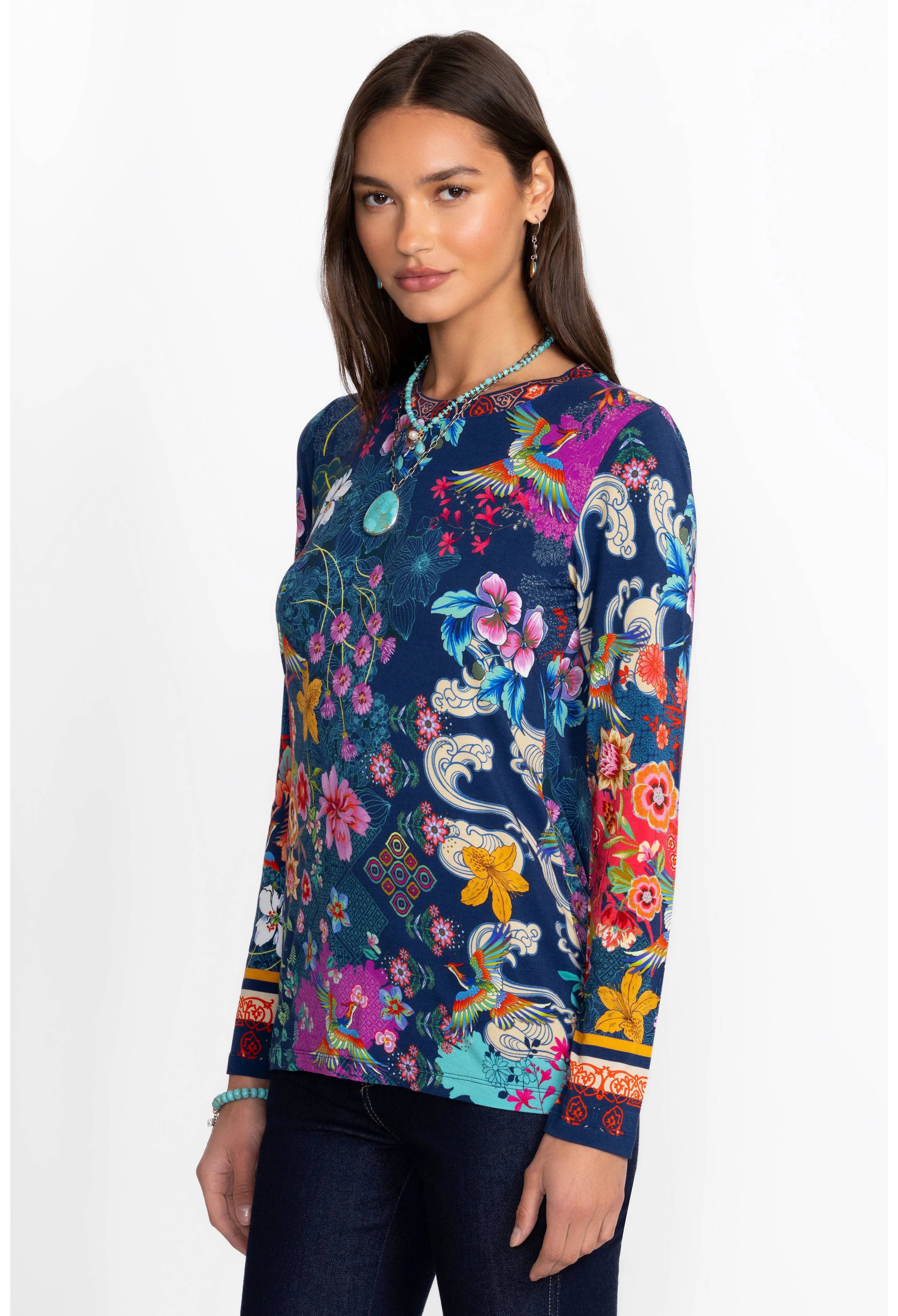 Johnny Was The Janie Favorite Long Sleeve Crew Neck