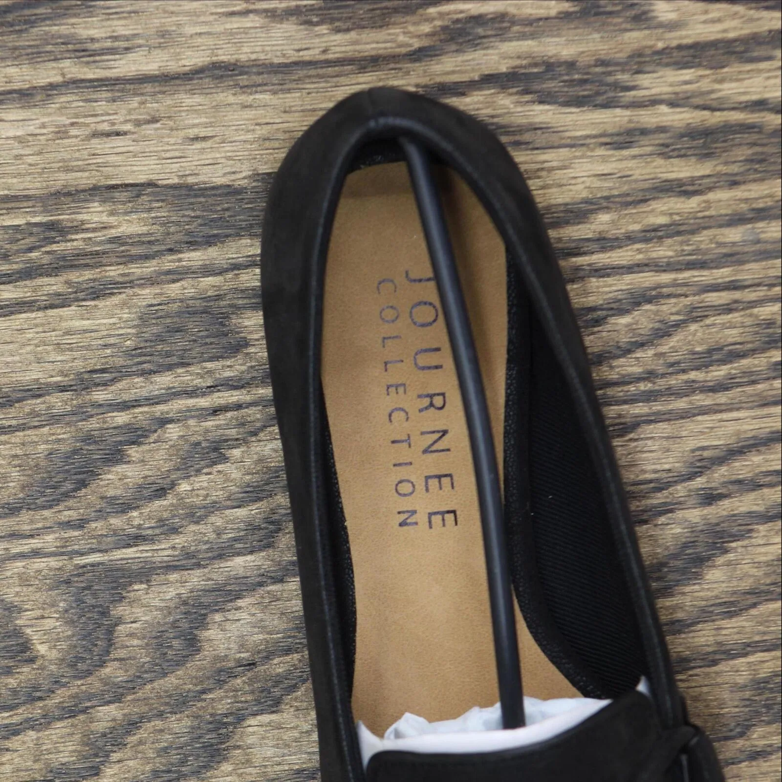Journee Collection Womens Muriel Slip On Pointed Toe Loafer Flats Black 6.5M