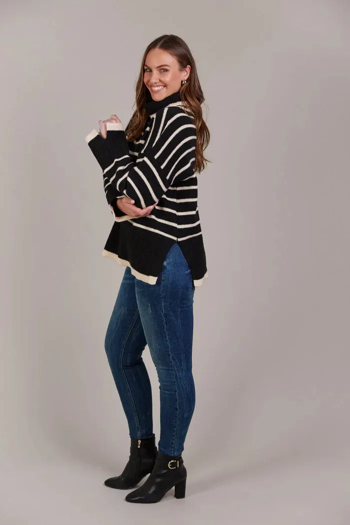 Katana Roll Neck Knit Black