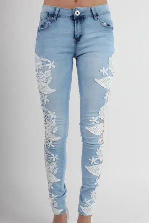 Kayleigh Side Lace Skinny Jeans