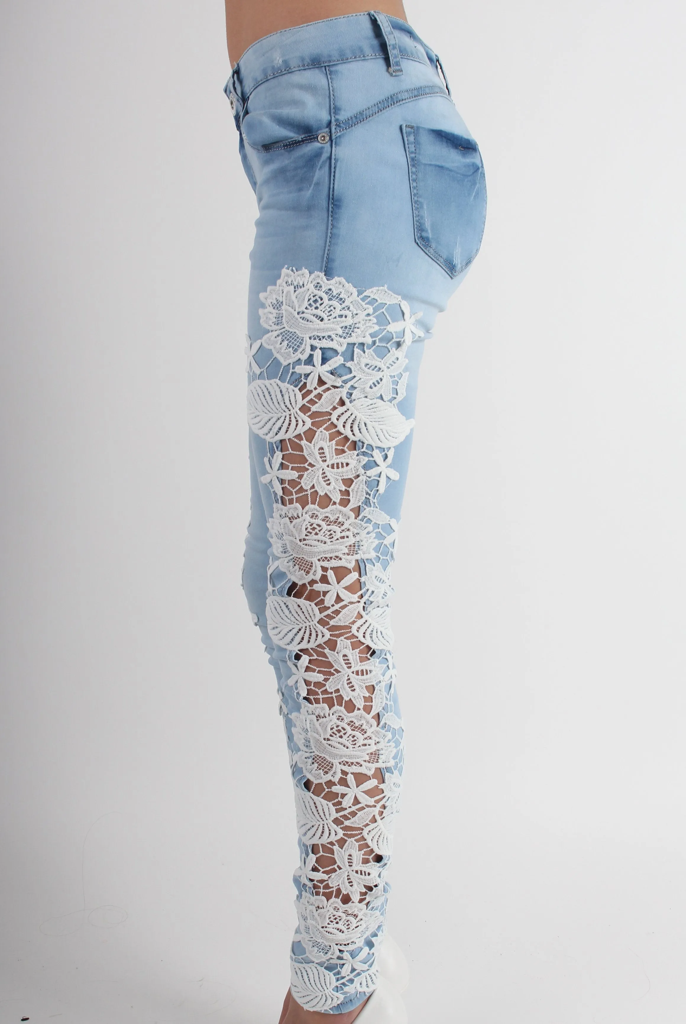 Kayleigh Side Lace Skinny Jeans