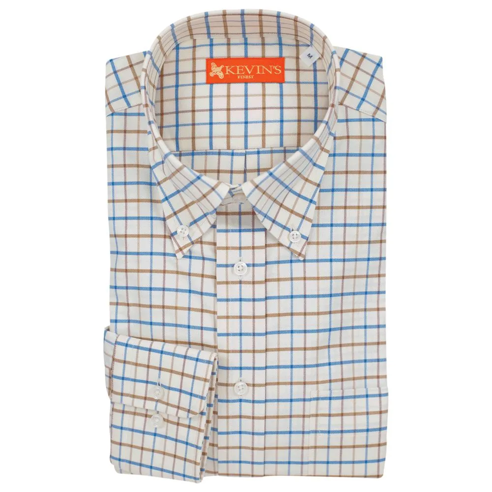 Kevin's Finest Blue/Caramel Tattersall Shirt