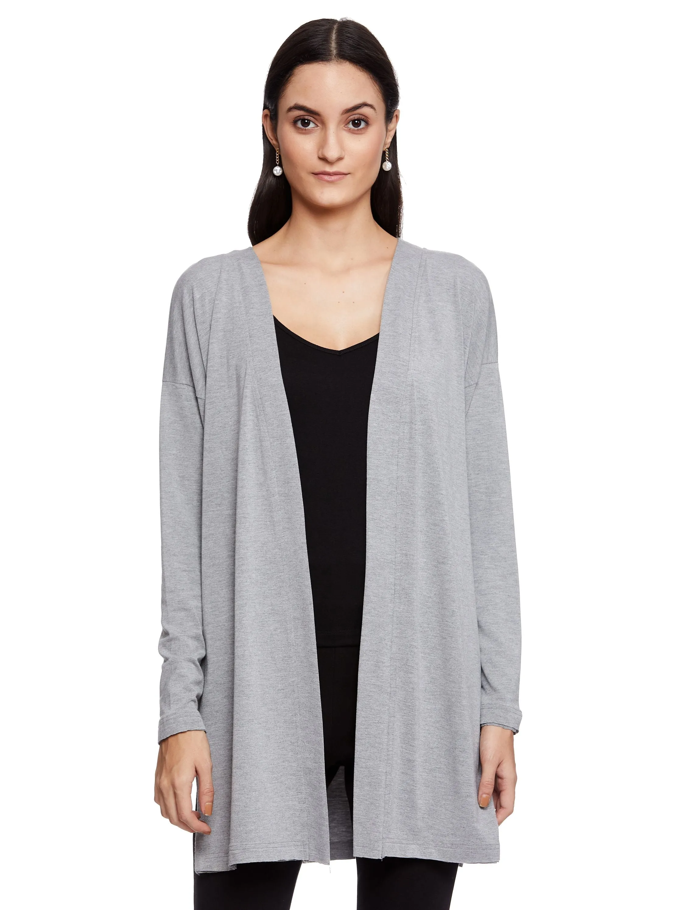 KHLOE LON LINE CARDI (HEATHER GREY)