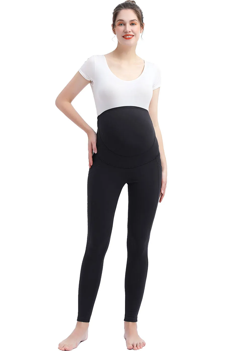 Kimi   Kai Maternity Joi Belly & Back Support Pocket Maternity Leggings (28" Inseam)