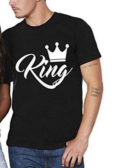 KING & QUEEN - Lovers Couples T-Shirts - [2 colors Black/White]