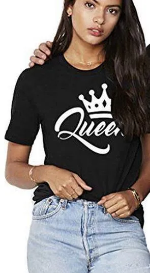 KING & QUEEN - Lovers Couples T-Shirts - [2 colors Black/White]