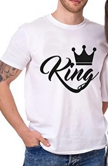 KING & QUEEN - Lovers Couples T-Shirts - [2 colors Black/White]