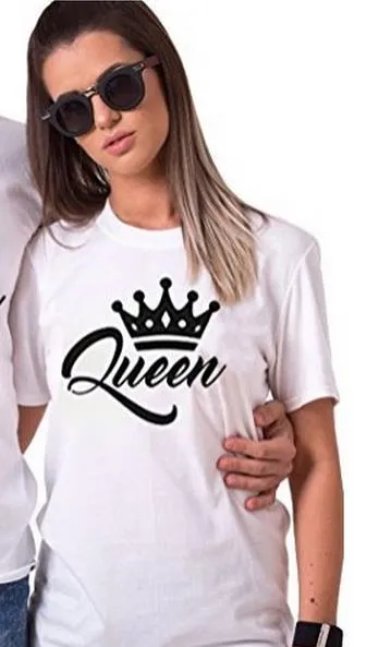 KING & QUEEN - Lovers Couples T-Shirts - [2 colors Black/White]