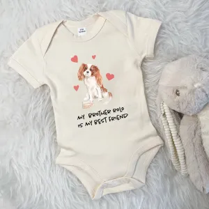 King Charles Cavalier Dog Sibling Personalised Babygrow