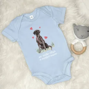 Labrador Dog Sibling Personalised Babygrow