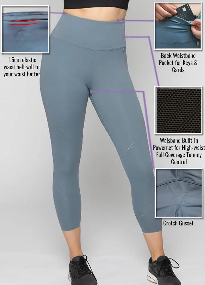 Laser Cut Smooth 7/8 Length High Waisted leggings