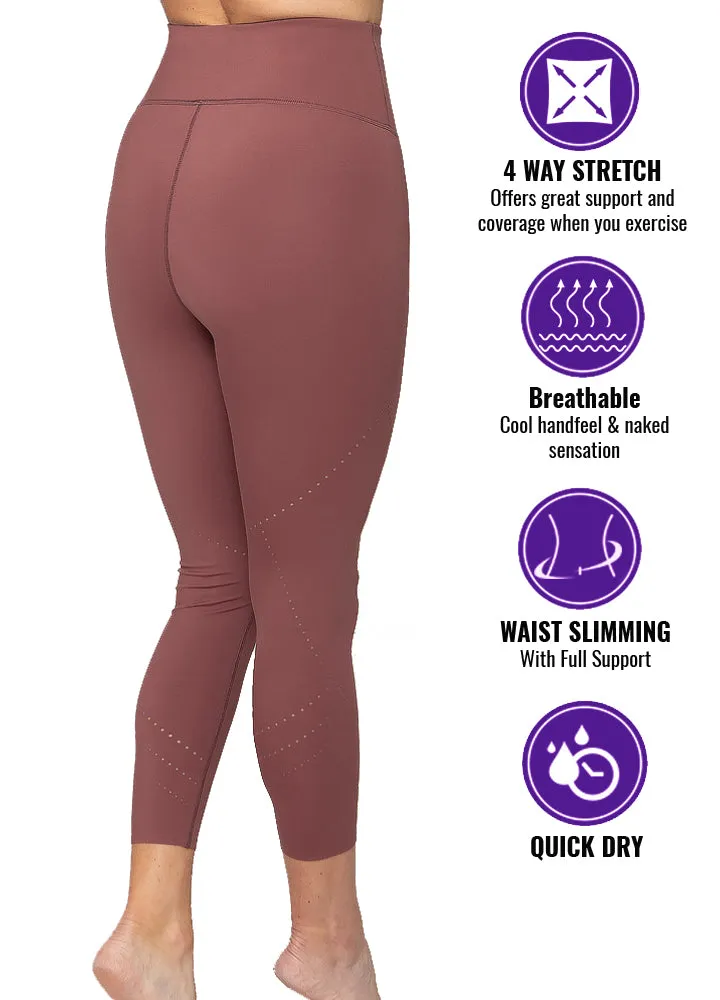 Laser Cut Smooth 7/8 Length High Waisted leggings