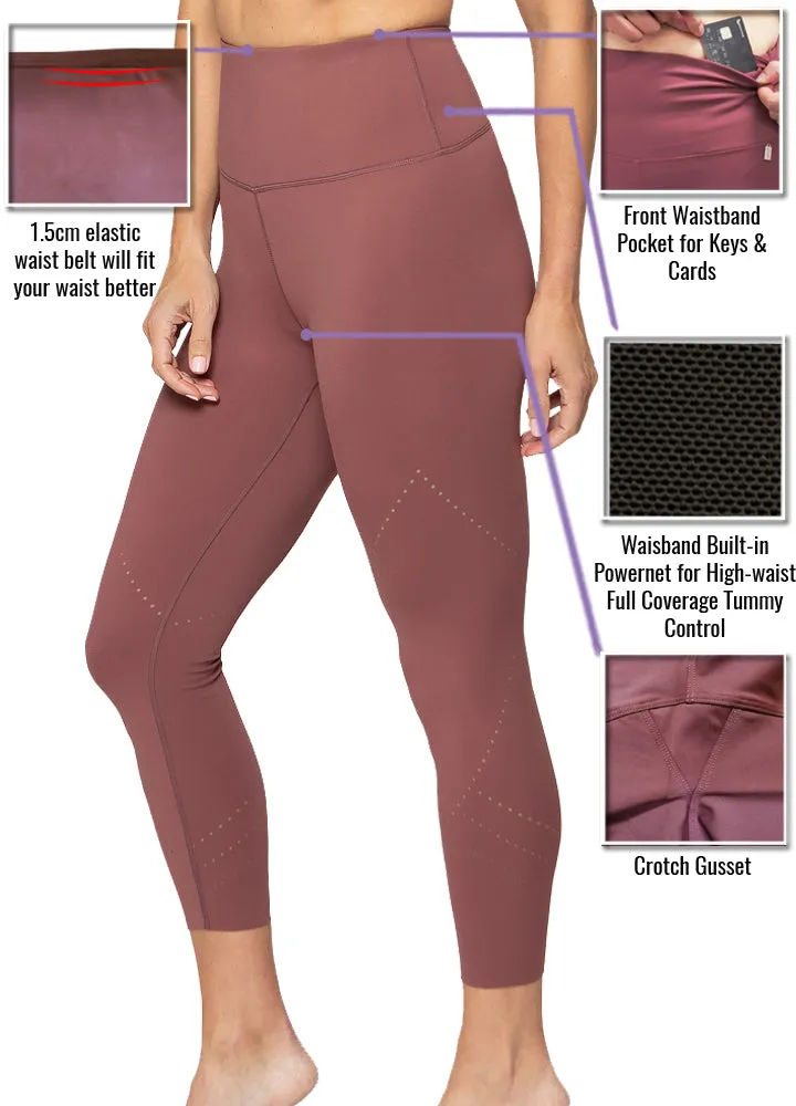 Laser Cut Smooth 7/8 Length High Waisted leggings