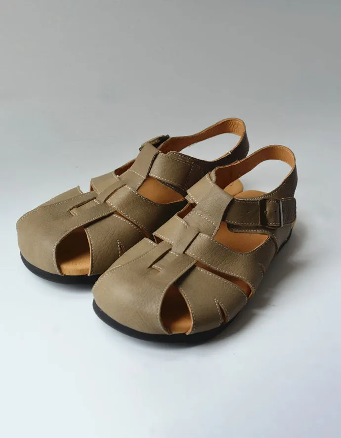 Leather Woven Wide Toe Box Fisherman Sandals Slingback 35-41