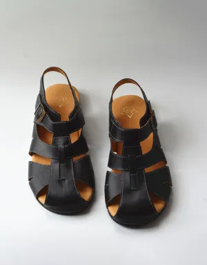 Leather Woven Wide Toe Box Fisherman Sandals Slingback 35-41