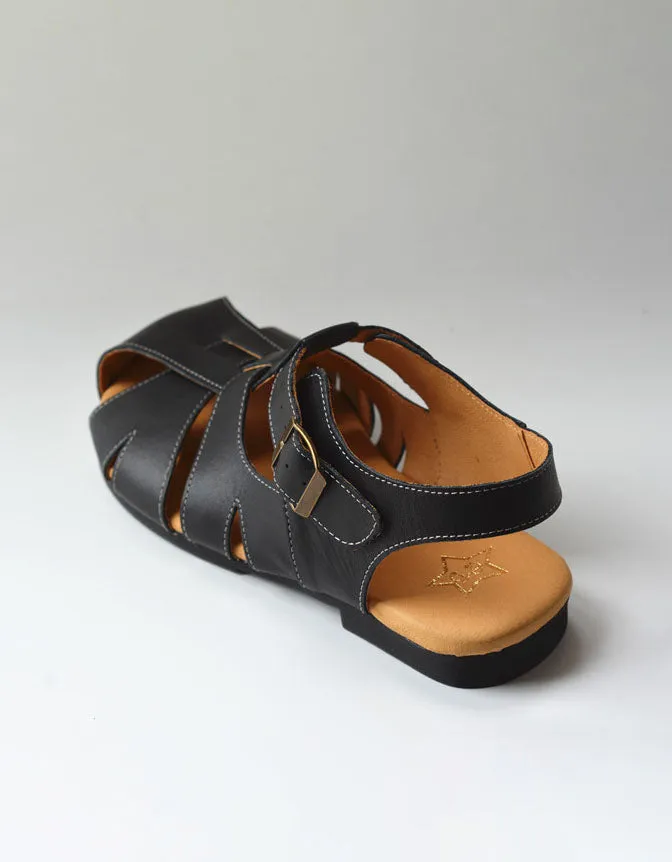 Leather Woven Wide Toe Box Fisherman Sandals Slingback 35-41