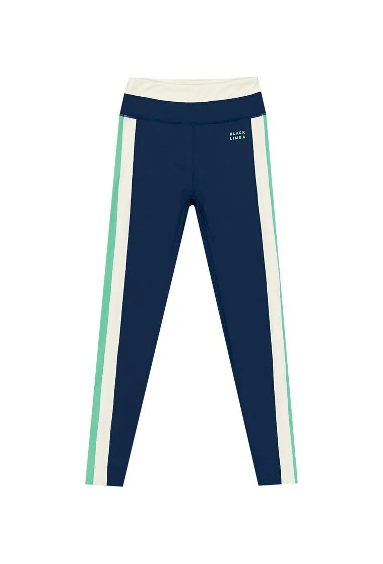 Legging deportivo SynergyFit - Tricolor Cream, Ocean blue & Sage