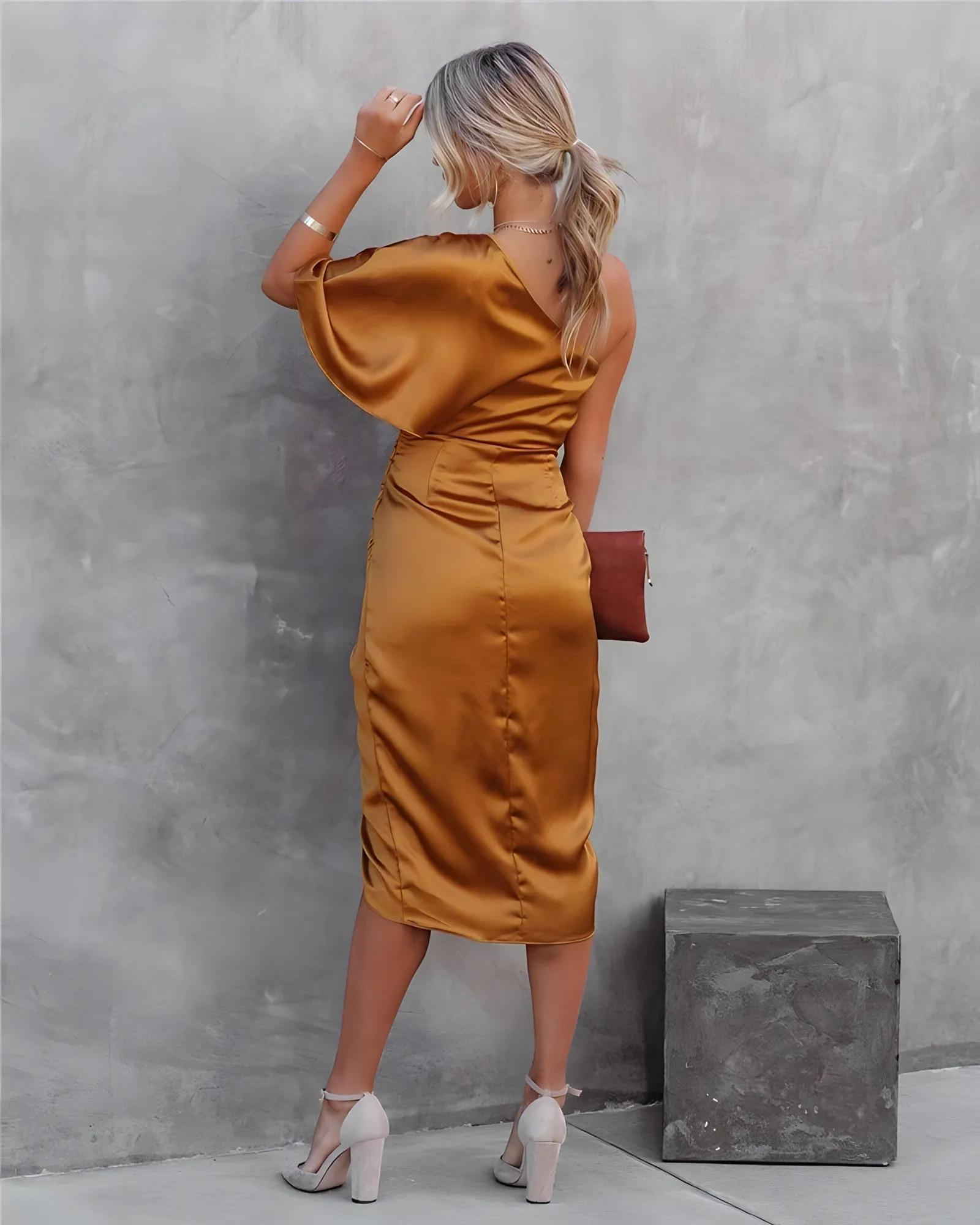 Lelia - Stylish One Sleeve Woman's Party Dress