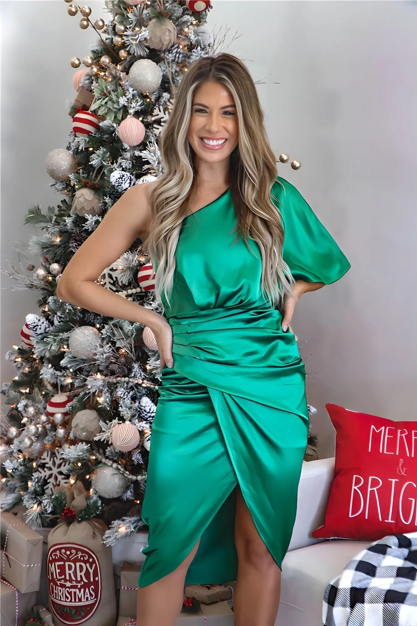 Lelia - Stylish One Sleeve Woman's Party Dress