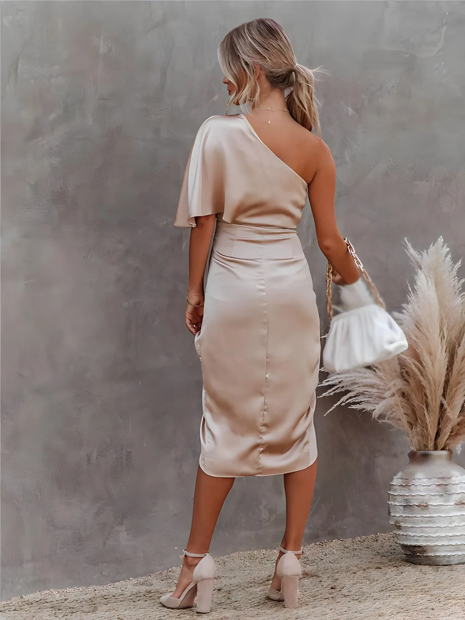 Lelia - Stylish One Sleeve Woman's Party Dress