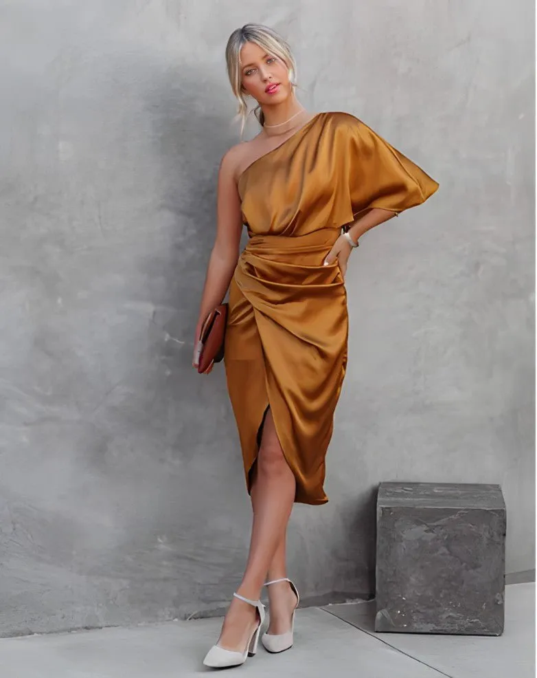 Lelia - Stylish One Sleeve Woman's Party Dress
