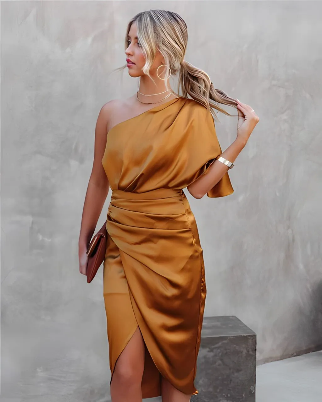 Lelia - Stylish One Sleeve Woman's Party Dress