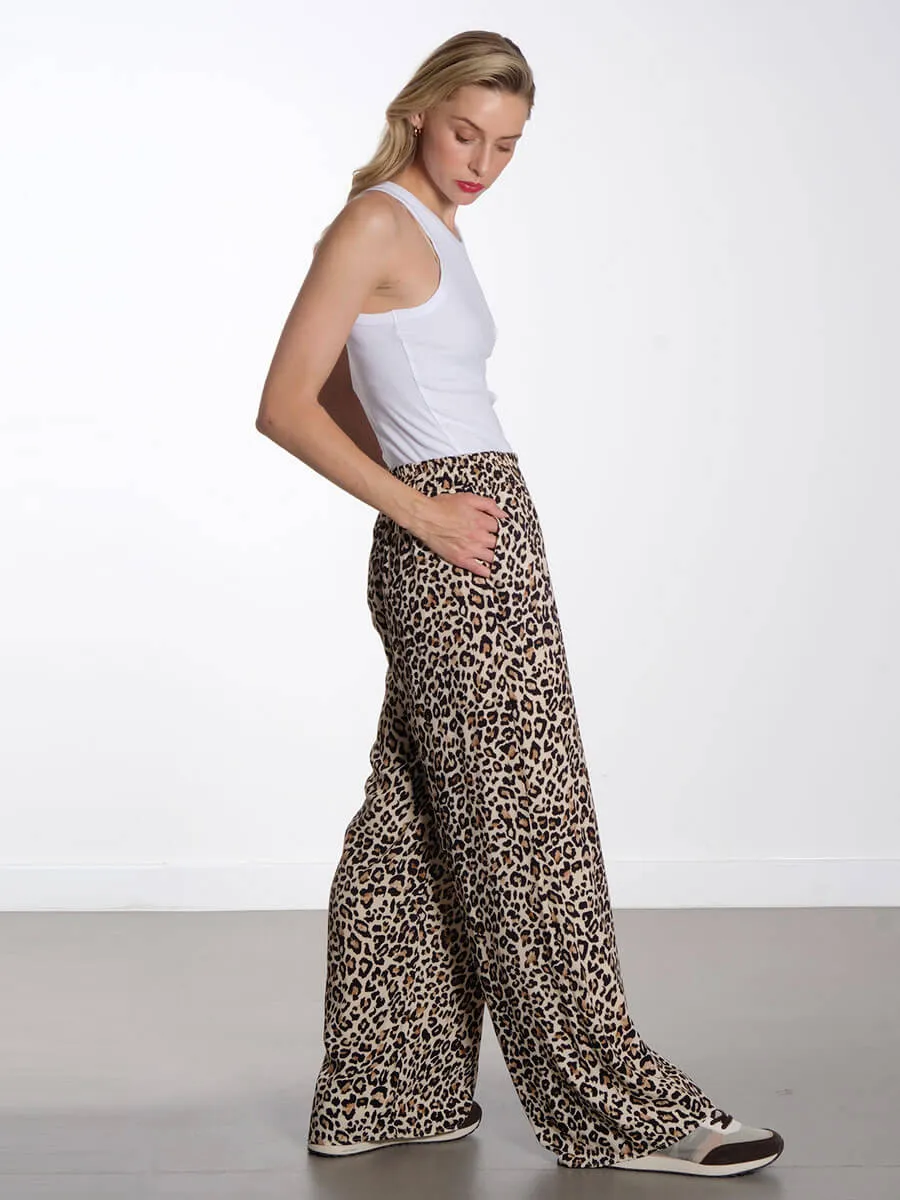 Leopard Pants - Beige