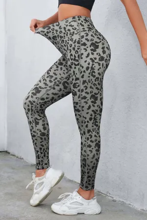 Leopard Print Wide Waistband Leggings – Figure-Flattering