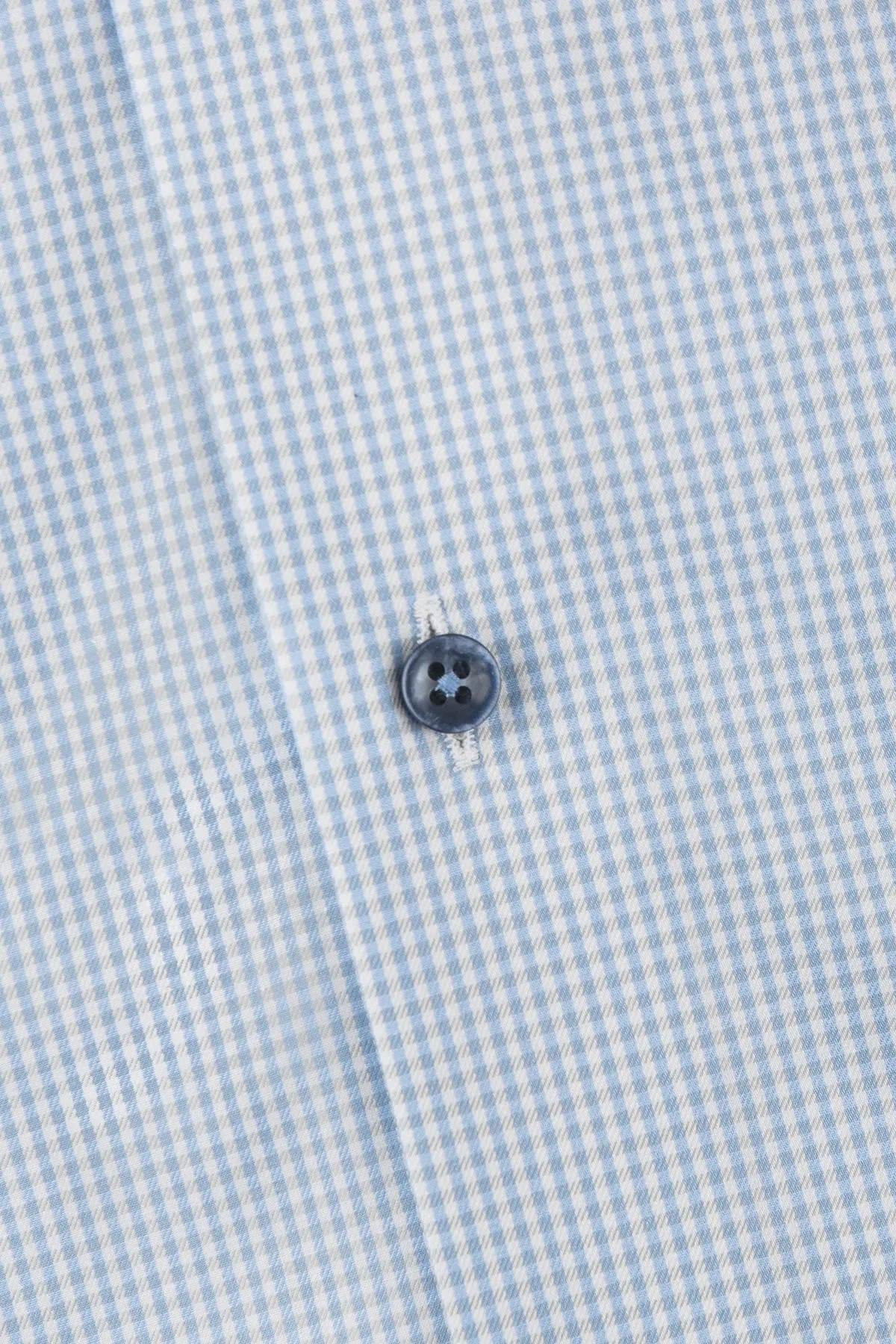 Light blue checked slim fit shirt with contrast details