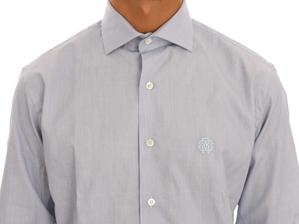 Light Blue Cotton Slim Fit Dress Shirt