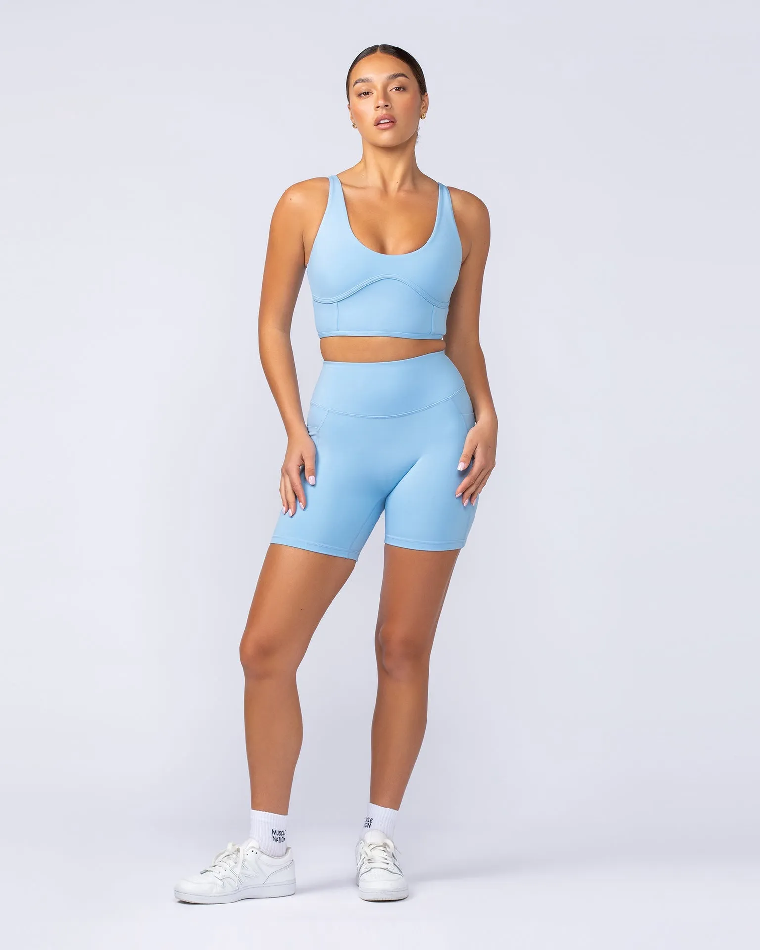 Limitless Longline Bra - Pacific Blue