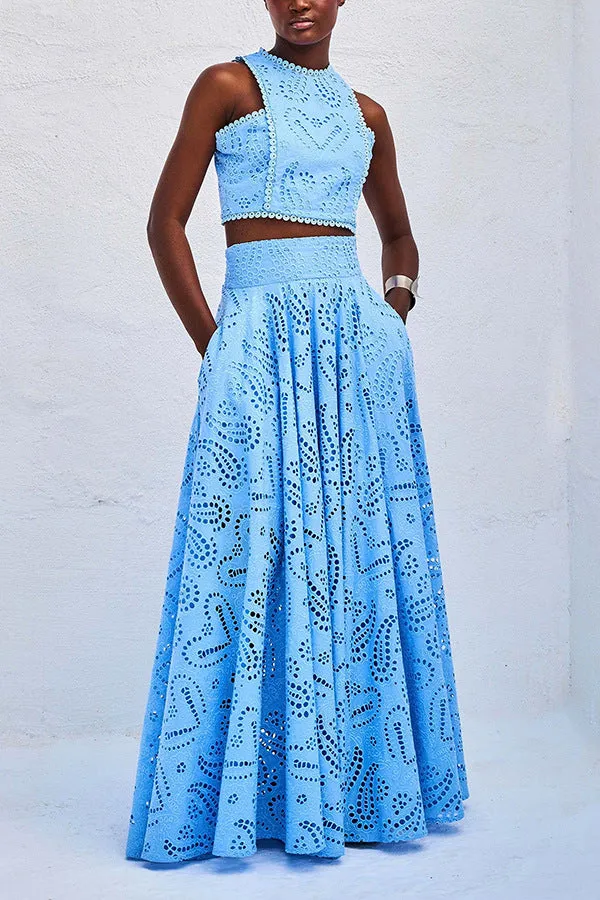 Linda | Women’s Flowy Eyelet Set Dress