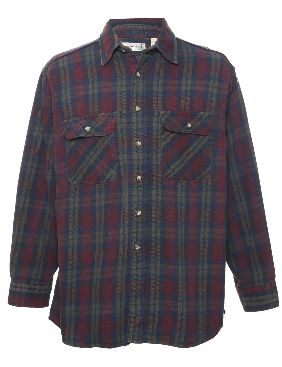 Long Sleeved Checked Shirt - L