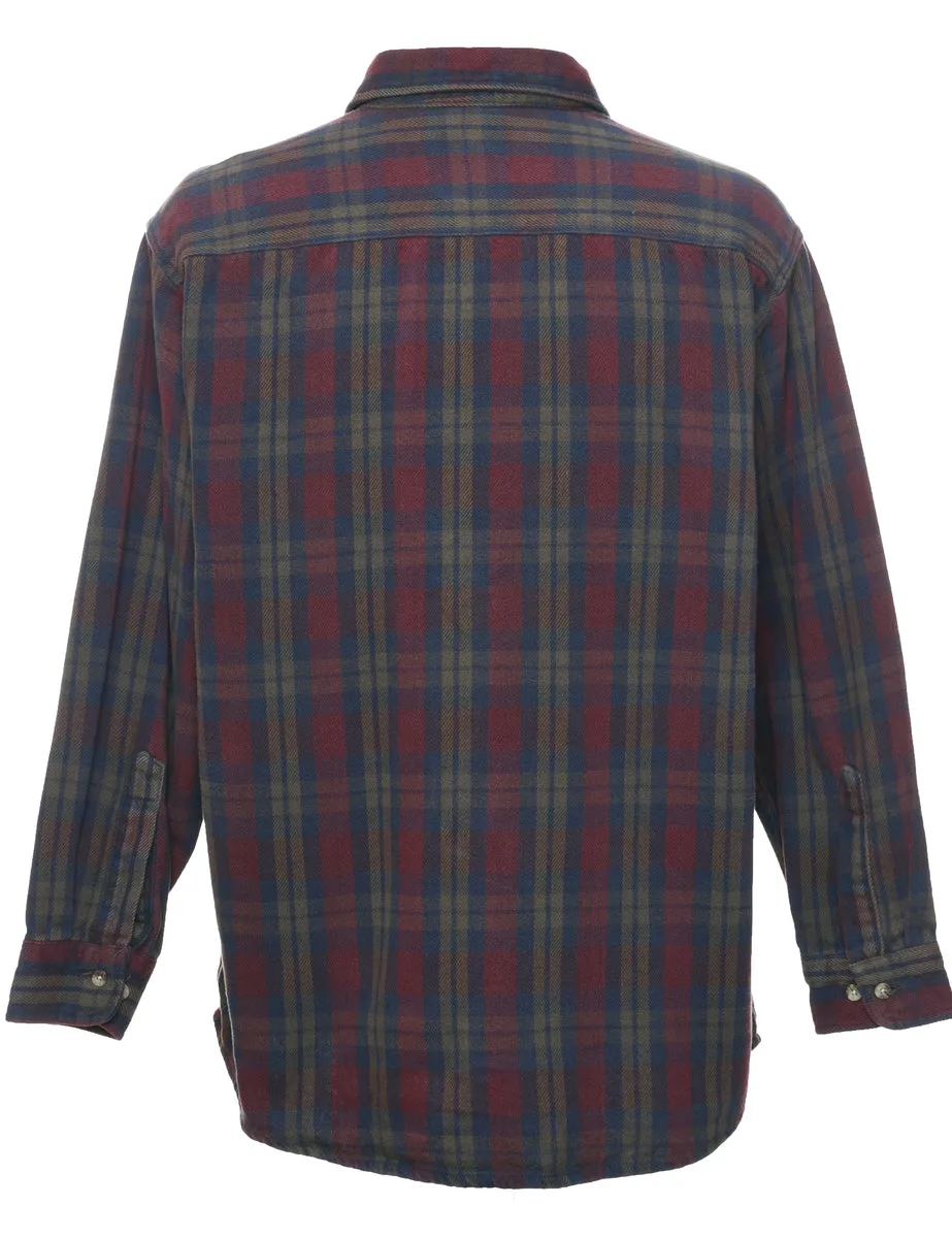 Long Sleeved Checked Shirt - L