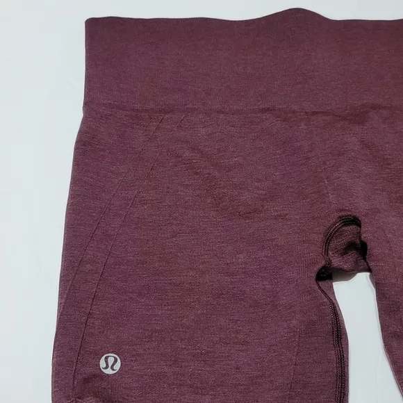 LULULEMON HIGH WAISTED CAPRI LEGGINGS CROPPED BURGUNDY ATHLEISURE ACTIVEWEAR 10