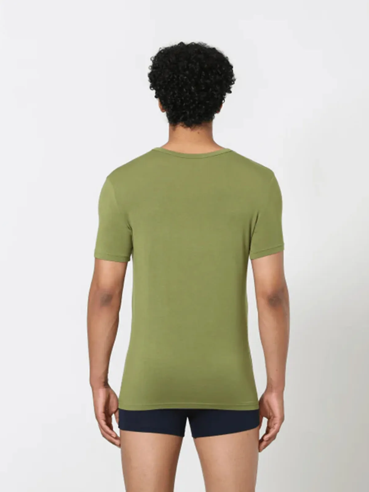Luxury Modal V Neck Tee - Olive Green