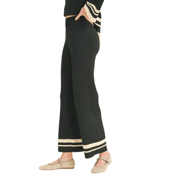 Maeve Border Striped Knit Pants