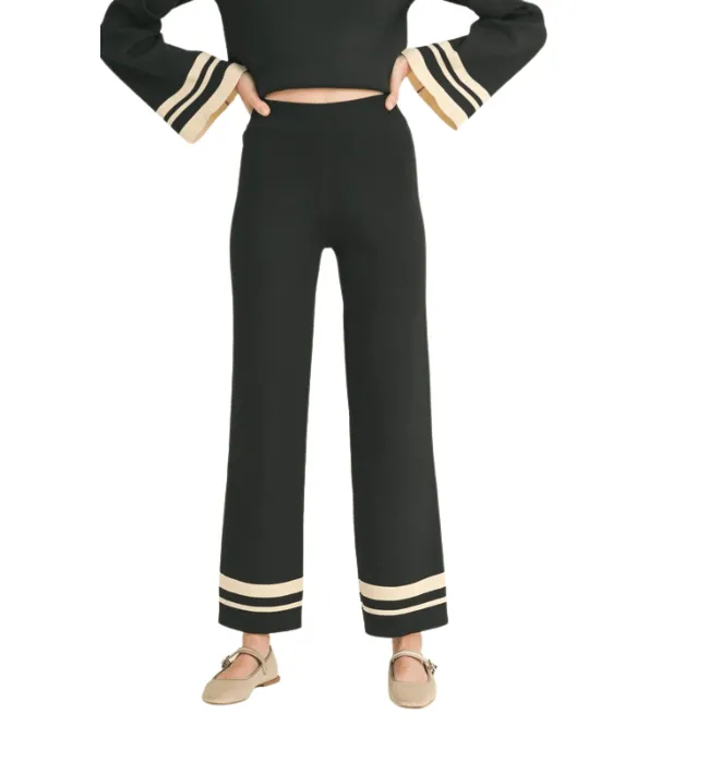 Maeve Border Striped Knit Pants