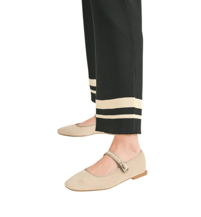 Maeve Border Striped Knit Pants